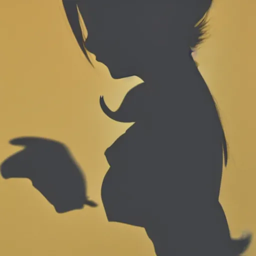 Image similar to photograph of the shadow silhouette of anime girl