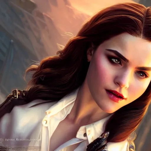 Image similar to beautiful Rosemarie Hathaway from Vampire Academy movie character as GTA character, vampires fantasy, closeup, D&D, intricate, elegant, highly detailed, digital painting, artstation, concept art, matte, sharp focus, illustration, art by Artgerm and Greg Rutkowski and Alphonse Mucha