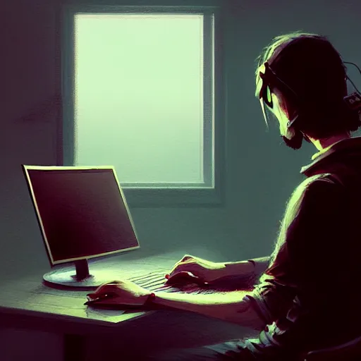 Image similar to portrait of a programmer by greg rutkowski