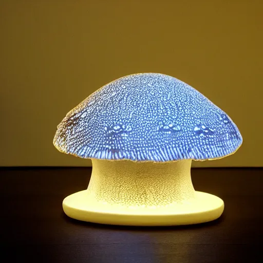Prompt: mushroom lamp design, concept design