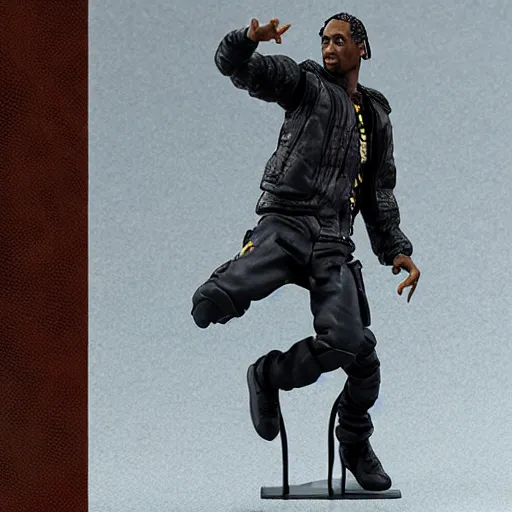 Image similar to Travis Scott action figure, 5 points of articulation, full body and face, 4k, highly detailed