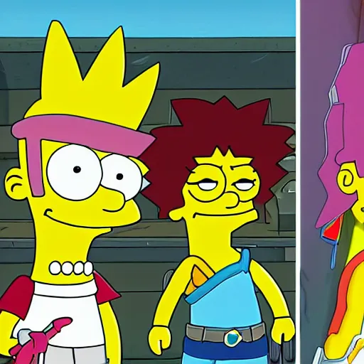 Image similar to xenoblade pyra in the simpsons