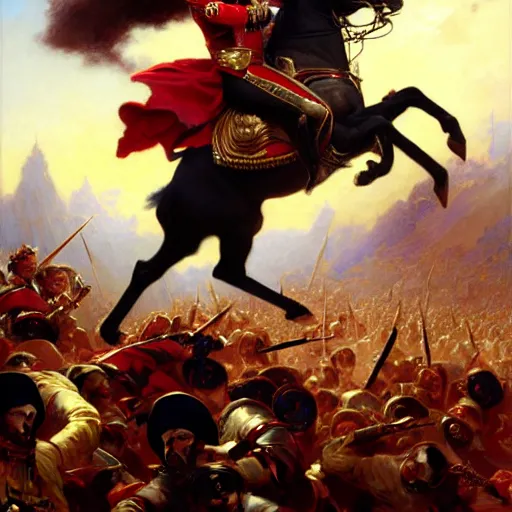 Image similar to drdisrespect as napoleon, battle scene, highly detailed painting by gaston bussiere, j. c. leyendecker, greg rutkowski, craig mullins 8 k