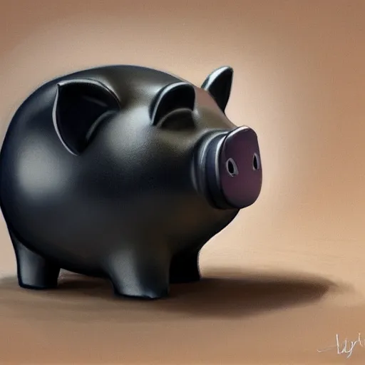 Image similar to a crypto piggy bank, hyper realism, trending on art station