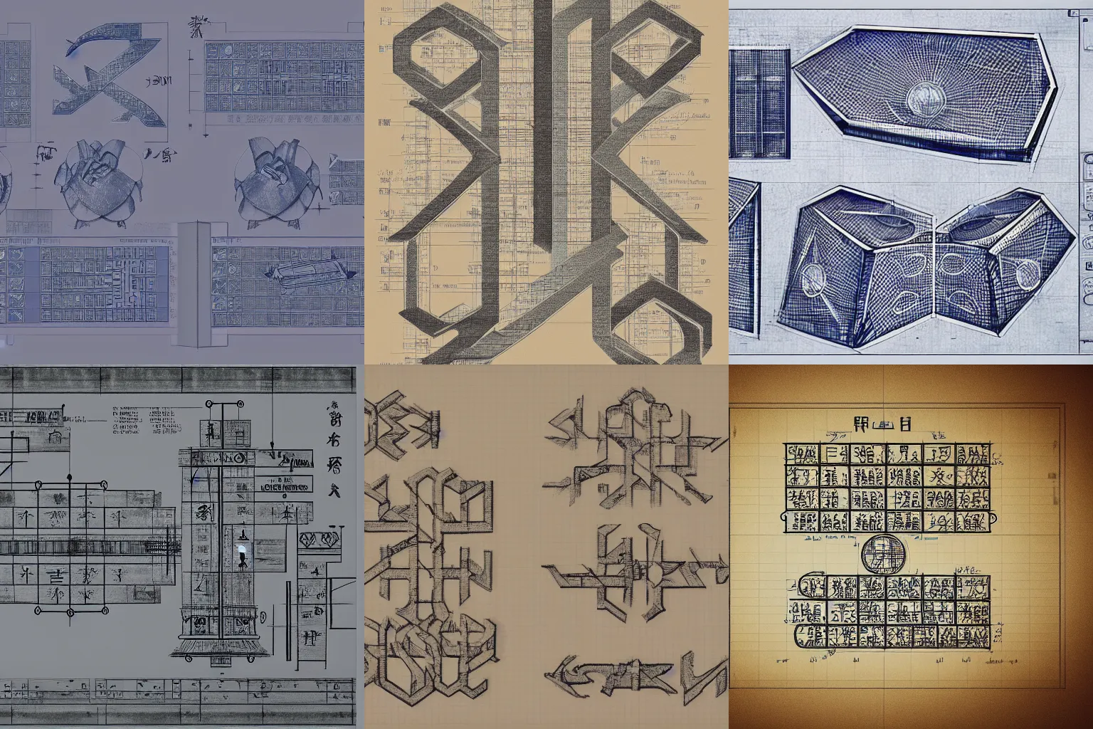 Prompt: 4k concept art blueprint of 絵文字