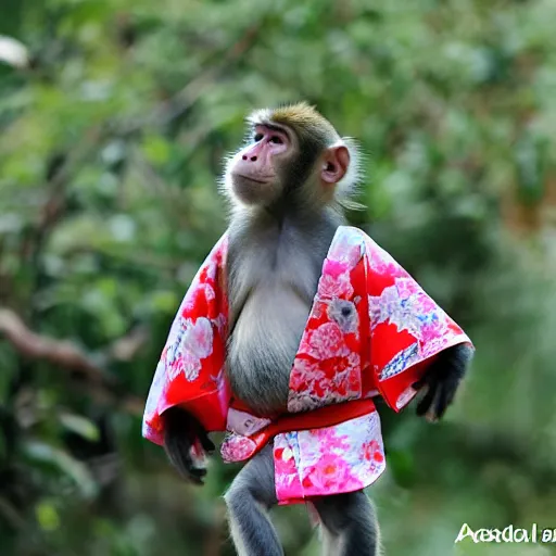 Image similar to a monkey in a kimono