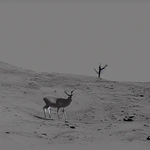 Prompt: deer on the moon