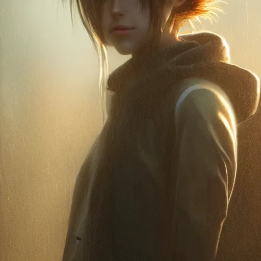 Image similar to Beautiful yagami light in real life, face centered portrait, Confident, fog, rain, volumetric lighting, beautiful, golden hour, sharp focus, ultra detailed, cgsociety by Leesha Hannigan, Ross Tran, Thierry Doizon, Kai Carpenter,Ignacio Fernández Ríos