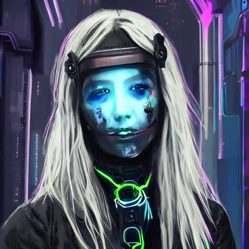 Image similar to detailed realistic cyberpunk female character cyberpunk wearing large steel collar around neck, realistic, art, beautiful, 4K, collar, choker, collar around neck, punk, artstation, detailed, female, woman, choker, cyberpunk, neon, punk, collar, choker, collar around neck, thick collar, choker around neck, wearing choker, wearing collar, bright neon punk hair, collar, choker,