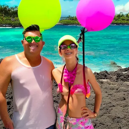 Prompt: cosmo and wanda on vacation in hawaii