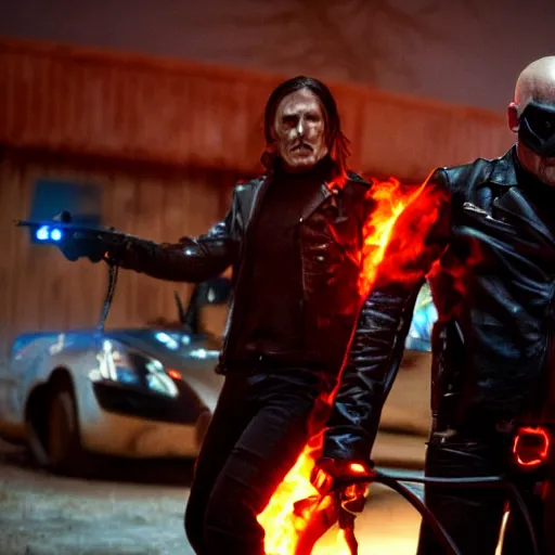 Image similar to Norman reedus as the ghost rider 4k detail