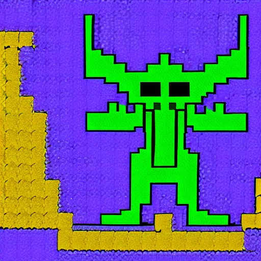 Prompt: Cthulhu in Minecraft