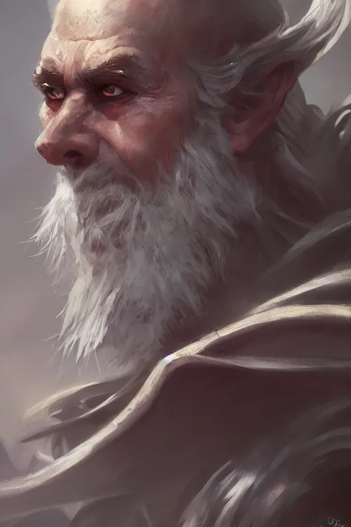 Image similar to dungeons and dragons evil wizard character closeup side profile portrait, dramatic light, dungeon background, 2 0 0 mm focal length, painted by stanley lau, painted by greg rutkowski, painted by stanley artgerm, digital art, trending on artstation