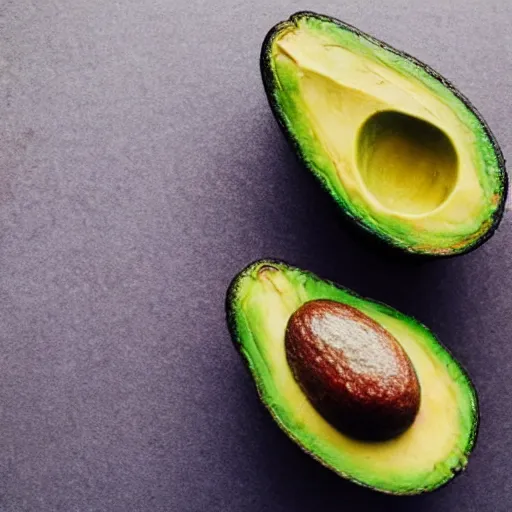 Image similar to photo of a person's face in an avacado