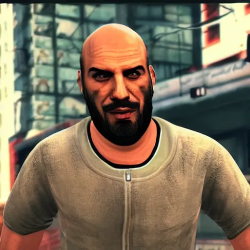 Bald Arab man with a beard, close-up, GTA V poster | Stable Diffusion |  OpenArt