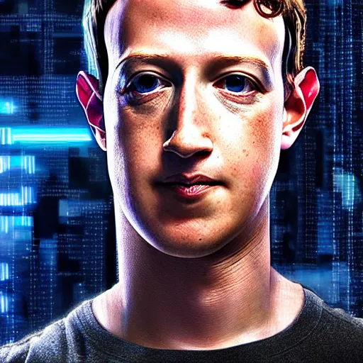 Prompt: cyberpunk mark zuckerberg