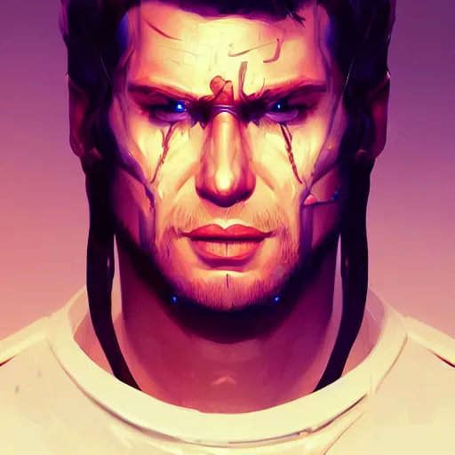 Image similar to portrait of metal ryan reinolds, terminator red eyes, mattepainting concept blizzard pixar maya engine on stylized background splash comics global illumination lighting artstation lois van baarle, ilya kuvshinov, rossdraws