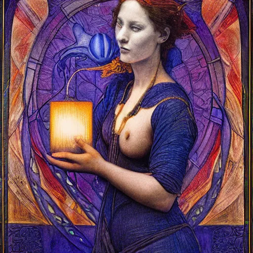 Image similar to the dawn queen with her lantern, by annie swynnerton and diego rivera and elihu vedder, symbolist, dramatic lighting, elaborate geometric ornament, art brut, soft cool colors, smooth, sharp focus, extremely detailed, leo and diane dillon, soft pastel colors