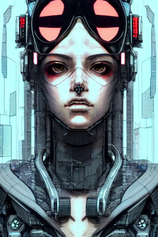 Image similar to a close - up portrait of a cyberpunk cyborg girl, by kim jung gi, rule of thirds