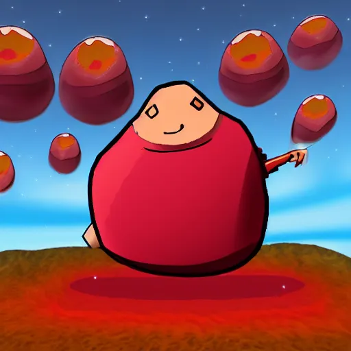 Prompt: living blob made out of magma, hd