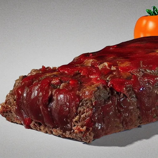 Image similar to horrific sentient meatloaf, hyper realistic, terrifying, disturbing, strange, bizarre, masterpiece, 4 k