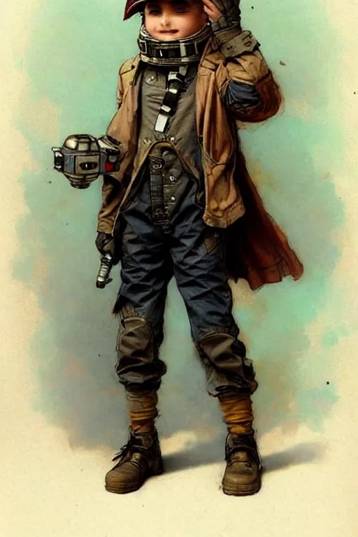 Image similar to ( ( ( ( ( 2 0 5 0 s retro future 1 0 year boy old super scientest in space pirate mechanics costume full portrait. muted colors. ) ) ) ) ) by jean - baptiste monge!!!!!!!!!!!!!!!!!!!!!!!!!!!!!!