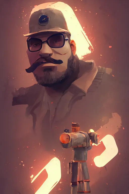 Image similar to beautiful highly detailed realistic stylized character portrait team fortress 2 engineer, detailed character art master portrait by ismail inceoglu, trending on artstation