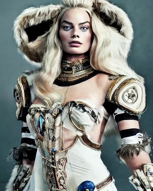 Image similar to Margot robbie wearing a cosplay costume, full body shot, Photography, Cinematic, Portrait, insanely detailed and intricate, hypermaximalist, elegant, ornate, hyper realistic, super detailed