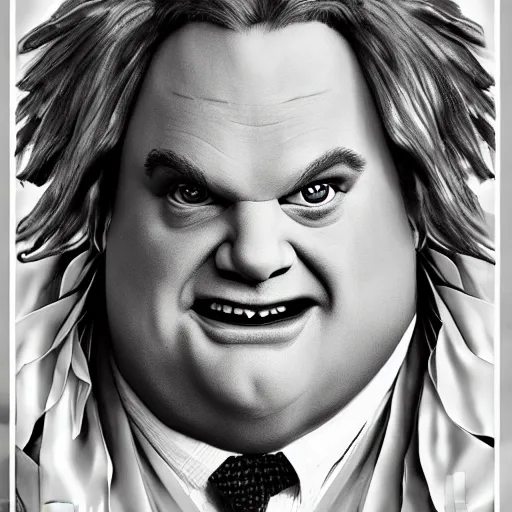 Image similar to snl chris farley as the cowardly lion of oz, studio poster photography, trending on artstation, featured on deviantart, award winning costume