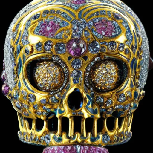 Image similar to an ornate faberge skull