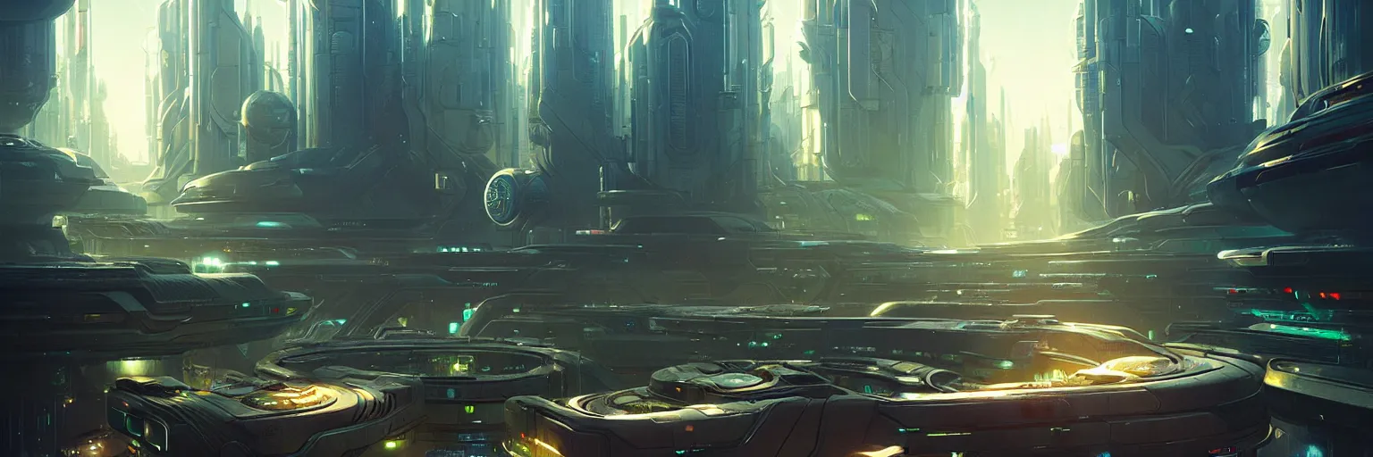 Image similar to out of focus scene of a futuristic space solarpunk cityscape, bokeh, hyper photorealistic, crispy quality, digital photography, art by pascal blanche, art by artgerm, art by greg rutkowski,