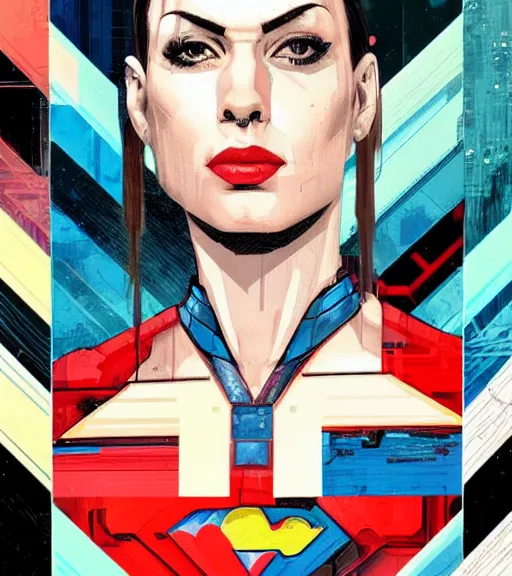 Image similar to portrait of an android, by DC comics and Sandra Chevrier