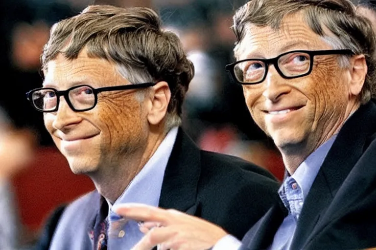 Image similar to Bill Gates going super saiyan