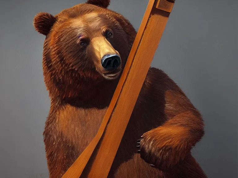 Image similar to bear plays the balalaika, Oil Painting, Trending on Artstation, octane render, Insanely Detailed, 8k, HD