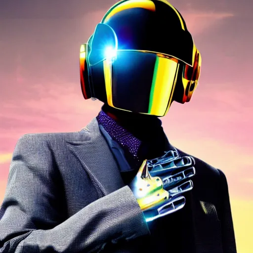 Image similar to Gus fring as Thomas Bangalter from daft punk, holding mask in hand, 4k