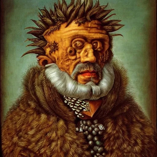 Prompt: a portrait of rick sanchez by giuseppe arcimboldo