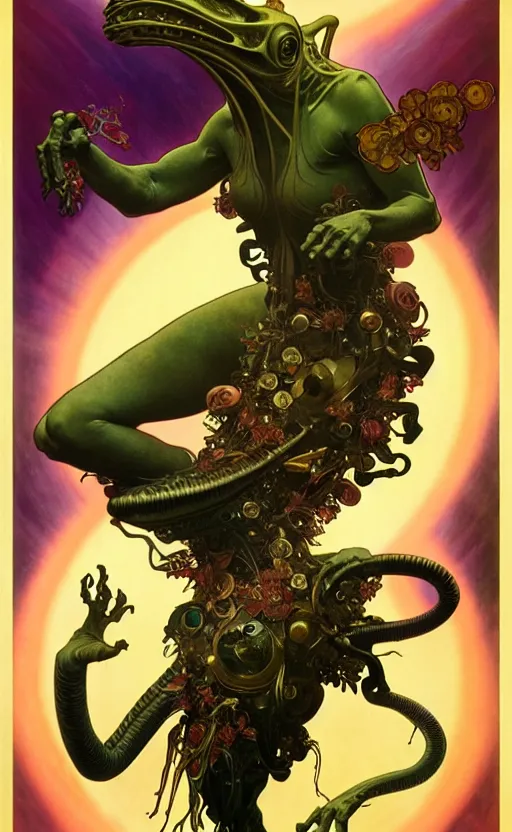 Image similar to exquisite imaginative alien creature poster art, movie art, by lucusfilm, weta studio, alphonso mucha, james jean, frank frazetta, 8 k, denoised