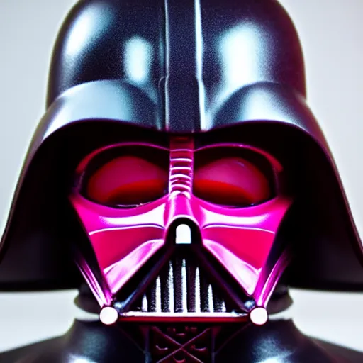 Image similar to a photo of darth vader in pink armor, ultra detailed, hyper realistic, studio lighting, 6 0 mm lens