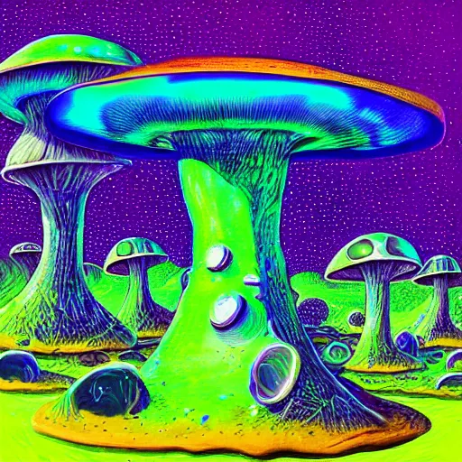 Image similar to trippy mushroom, by justin guse and luke brown and justin bonnet, details, instagram digital, artstation