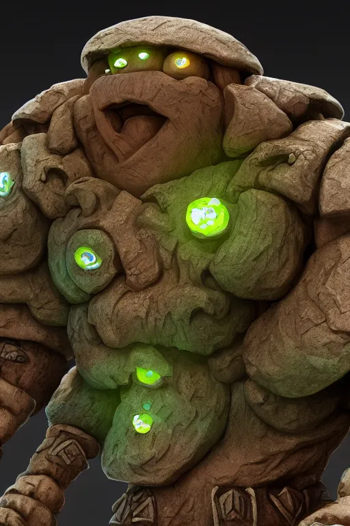 Image similar to zelda fantasy art giant golem troll wood rock greeble gemstone, global illumination ray tracing hdr fanart arstation by sung choi and eric pfeiffer and gabriel garza and casper konefal