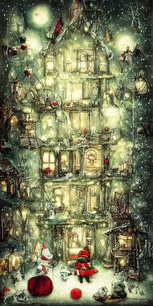 Image similar to an indoors christmas scene by alexander jansson