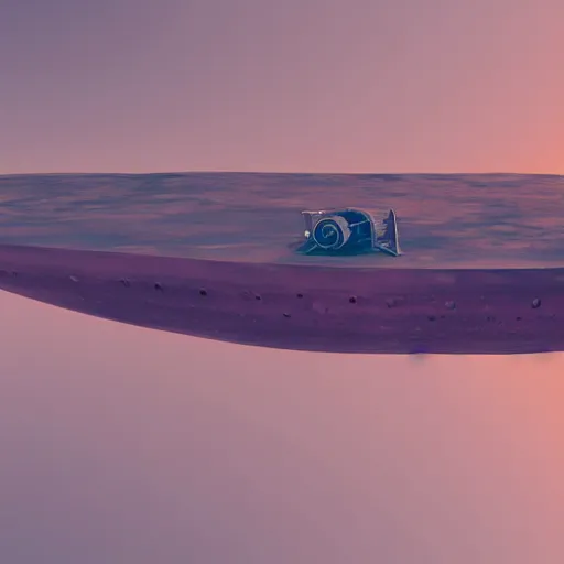 Prompt: A futuristic flying vehicle hovering the surface of Mars, wide angle, low angle shot, mood lighting, Behance, 3d digital art in the style of Oblivion movie