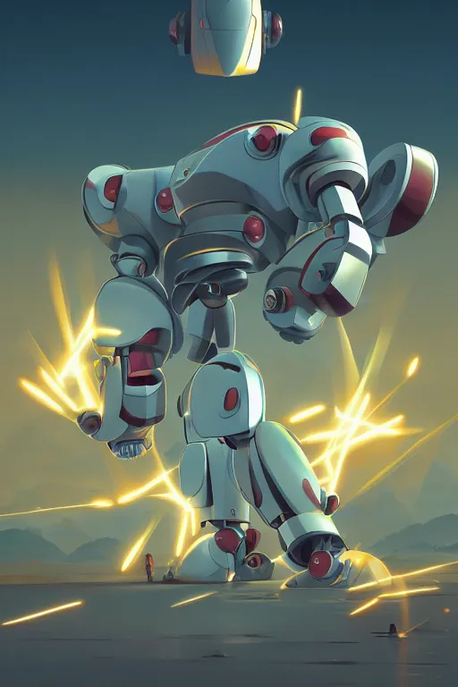 Image similar to metabots medabots medarotto medarot robot minimalist comics, behance hd by jesper ejsing, by rhads, makoto shinkai and lois van baarle, ilya kuvshinov, rossdraws global illumination ray tracing hdr radiating a glowing aura