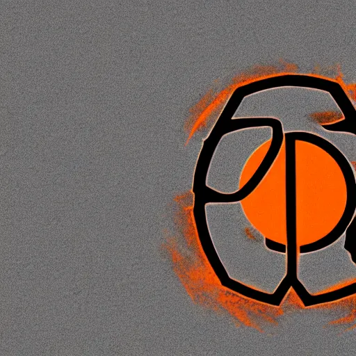 Image similar to Half Life 3 Logo, grainy, cracked, gradient, detailed, very detailed, heavily detailed, intricate details, intricately detailed, digital art, trending on artstation, 3D, studio quality lighting, dramatic lighting HD Quality, 4k resolution, 8k resolution, black background, Half Life 3 Logo is orange and is in the foreground, Realistic, Shiny Lighting, Shiny