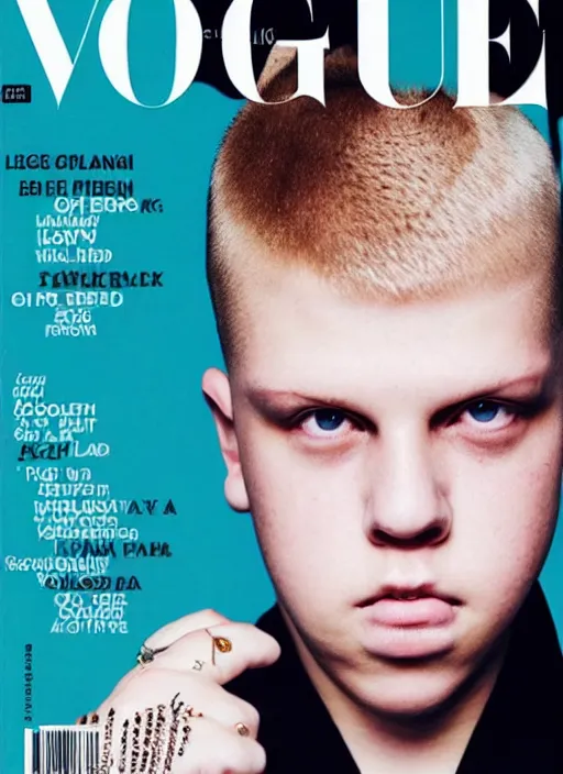 Image similar to Yung Lean on the cover of vogue