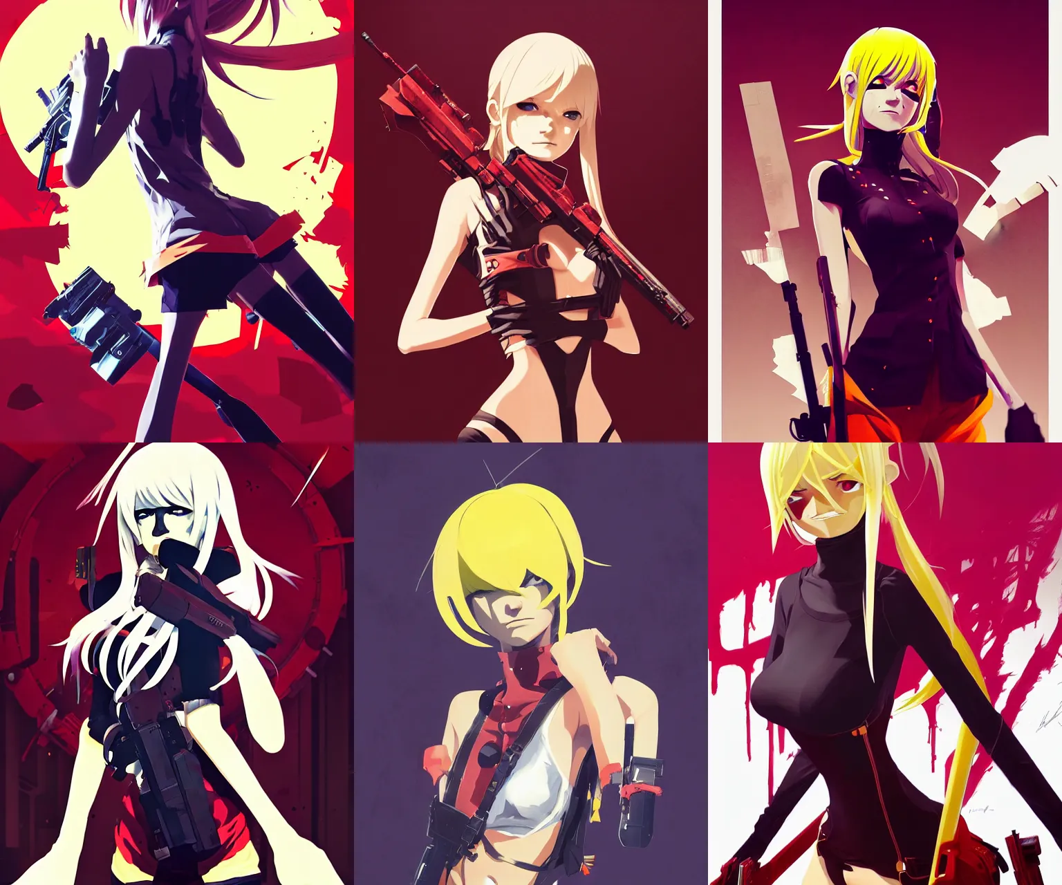 Prompt: portrait of kiss - shot from monogatari, gta v cover art, borderlands style, cel shading, trending on artstation, by rhads, andreas rocha, rossdraws, makoto shinkai, laurie greasley, lois van baarle, ilya kuvshinov and greg rutkowski