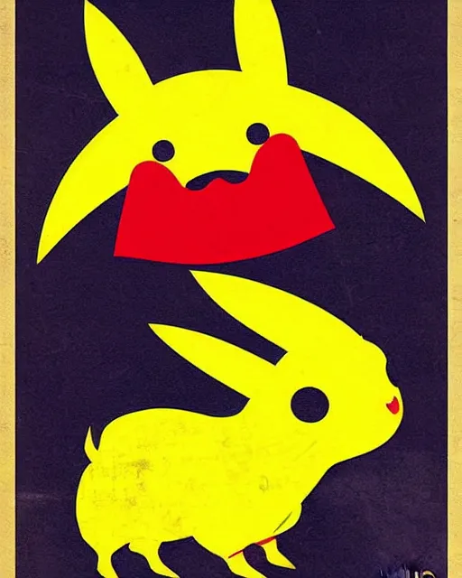 Image similar to spanish bullfighting posters of a picachu
