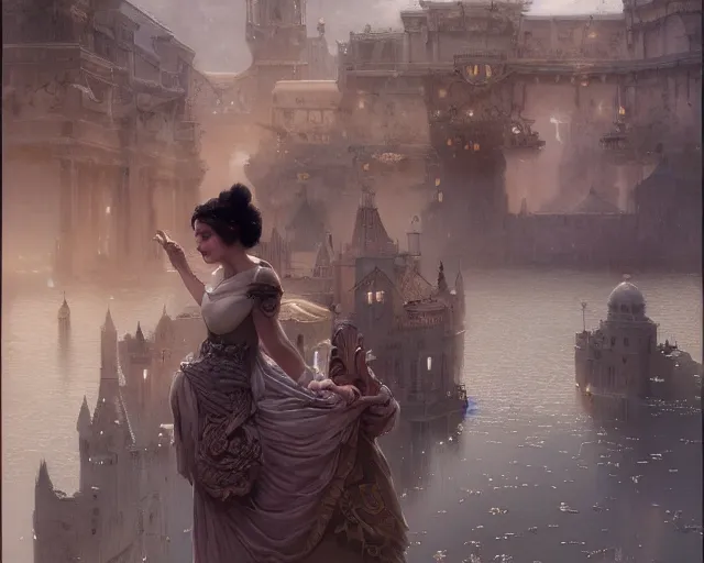 Prompt: medium shot, disney concept artists, blunt borders, rule of thirds, by jaime jones, tom bagshaw, lawrence alma - tadema, greg rutkowski, deviantart contest winner, fantasy art, intricate, elegant, highly detailed, 8 k, digital painting, concept art, sharp focus, illustration, golden ratio, mythological, ultra realistic, cinematic lighting, maximalist