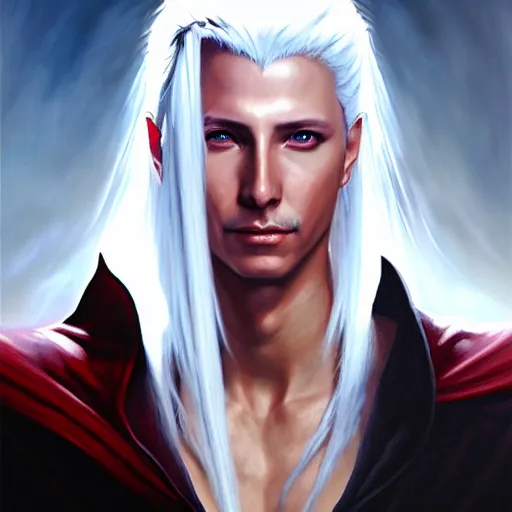 Image similar to a _ fantasy _ style _ portrait _ painting _ of _ sephiroth _ oil _ painting _ unreal _ 5 _ daz. _ rpg _ portrait _ extremely _ detailed _ artgerm _ greg _ rutkowski _ greg