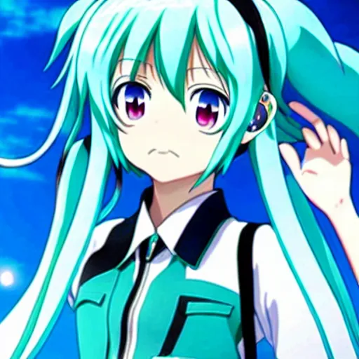 Image similar to Anime key visual of hatsune miku, official media